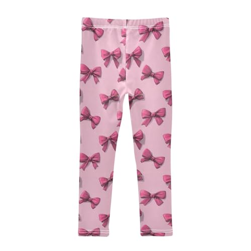 Girls Leggings Pink Bows Soft Toddler Leggings for Girls Kids Pants Size 4T-10T2