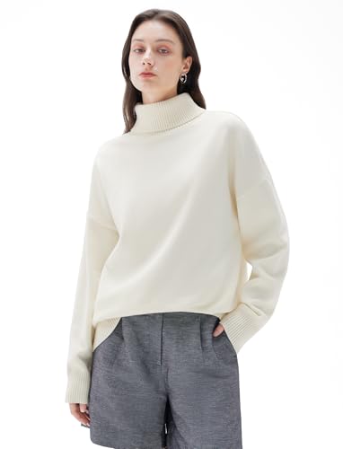 SUUKSESS Women Cashmere Oversized Chunky Turtleneck Pullover Sweater Long Sleeve Knit Jumper Tops