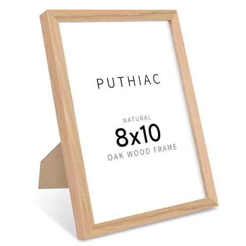 8"x10" Oak Wood Picture Frame - 8x10 Photo Frame, 8x10 Picture Frame Wood, Natural Solid Wooden Picture Frames for Wall Art Photo and Prints(1 Pack, Beige)