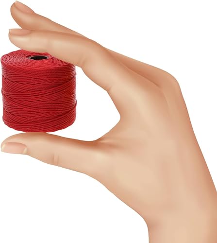 Cuerda de nailon trenzado Beadsmith, 77 yardas, n.º 18, rojo 6