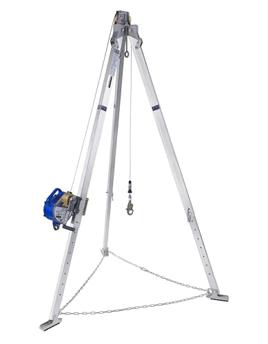3M DBI-SALA Confined Space Aluminum Tripod with 3-Way SRL 8301094, 9 ft Tripod, 50 ft Stainless Steel Cable