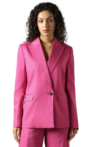 Image of High Star Women Solid Longline Length Oversized Notch Lapel Collar Full Sleeve Blazer