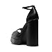 DREAM PAIRS High Heels Chunky Block Platform Heels for Women Ankle Strap Sexy Open Square Toe Heels Dressy Pumps Sandals,Size 6.5,Black,SDHS2324W