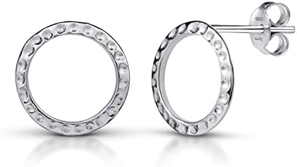 Amberta Women 925 Sterling Silver Minimalist Stud Earrings