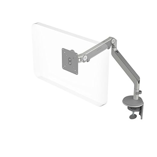 Braço do monitor M2 da Humanscale: Montagem da braçadeira - Acabamento prata/cinza