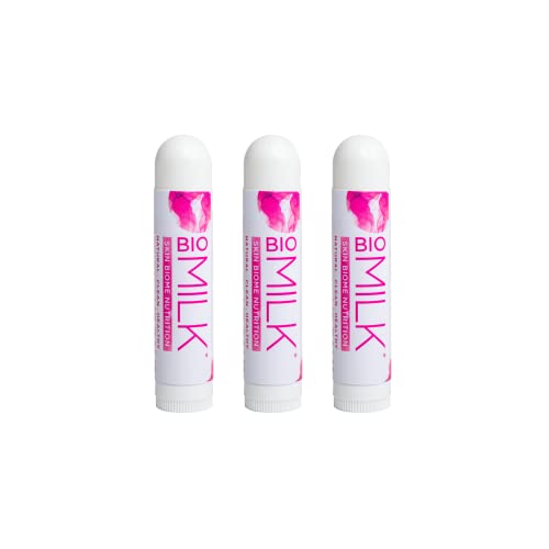 BIOMILK Vegan Prebiotic Lip Balm, 3 Pack, 100% Natural Prebiotics and Superfoods for Healthy Skin Nutrition, .15 oz