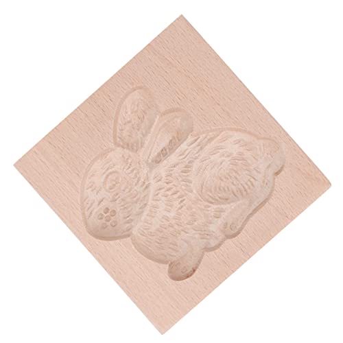 Wooden Cookie Mould Beechwood Reusable Washable Biscuit Press Stamp Mold for Kitchen Baking (Rabbit) - Image 4