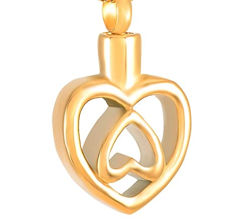 Collier urne funéraire cœur en acier inoxydable pour cendres et souvenir