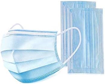 (spot) Disposable Surgical Mask Ear Loop Face Masks Medical Mask Germ Protection 3 Layer Surgical Dust Filter Earloop Mouth Cover-Blue (50)