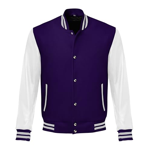 Image of Red And Black Letterman Jacket Men - Mens Black Varsity Letterman High School Baseball Bomber Jacket