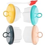 ARTSEWPLY Eierdämpfer Mikrowellen Eierkocher 4 Stück mit Ölpinsel Hitzebeständig Kompakt Bpa...