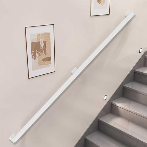 Rampe d'escalier moderne blanche en fer forgé réglable 14 pieds - 2