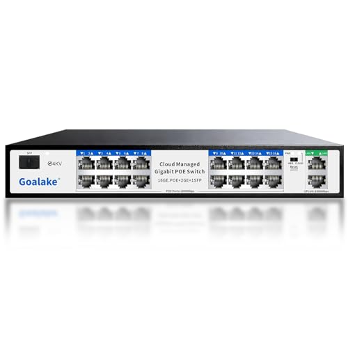 Image of Managed PoE Switch with 16 Gigabit PoE+ @240W Built-in Power, 2 Uplink Gigabit Port + 1 Combo SFP Slots, IEEE802.3af /at, Metal Casing, VLAN Mode, AI Function, Plug & Play Rack-mountable