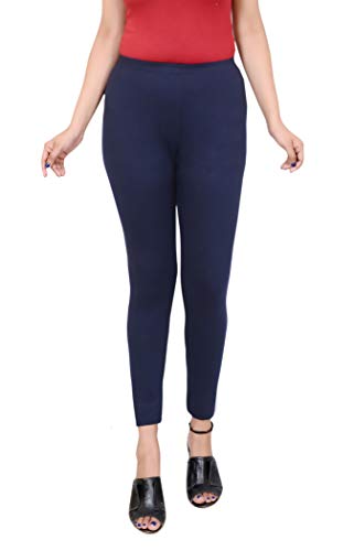 Image of High Waist Solid Woman Legging for Casual & Formal Wear Cotton Lycra Ankle Length Leggings