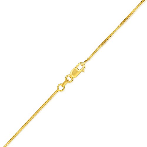 Floreo 18k Yellow Gold or White Gold or Rose Gold 0.6mm Solid Classic Box Chain Necklace4