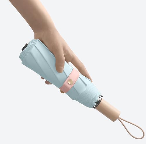 Image of House of Quirk 3-Fold Travel Umbrella - Auto Open /Close Ultra Light and Small Mini Umbrella with Carrying Pouch