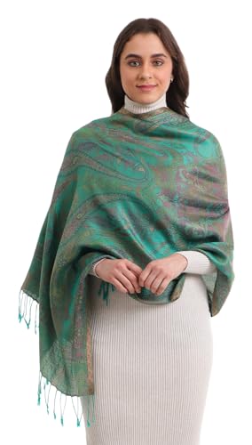 EH KANI GOLD & JAMAWAR SILK SUPER SOFT FLORAL & PAISLEY PASHMINA ...