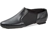 Diamant Jazzschuh Modell JS1-CG-SW mit Gummizug und geteilter Gummisohle in schwarz Leder (Schwarz, EU Schuhgrößensystem, Erwachsene, Numerisch, M, 39)