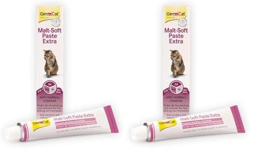 Image of GimCat Malt-Soft Paste Extra - This anti-hairball cat snack aids passage of hairballs - 1 tube (1 x 200 g) (Pack of 2)