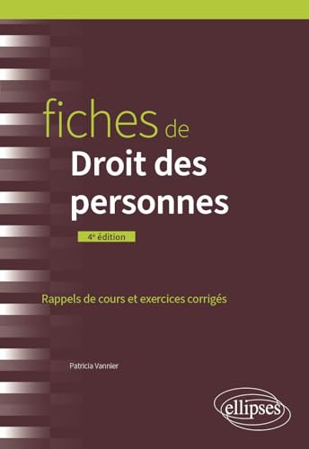 livre Fiches de Droit des personnes: Rappels de cours et exercices corrigés