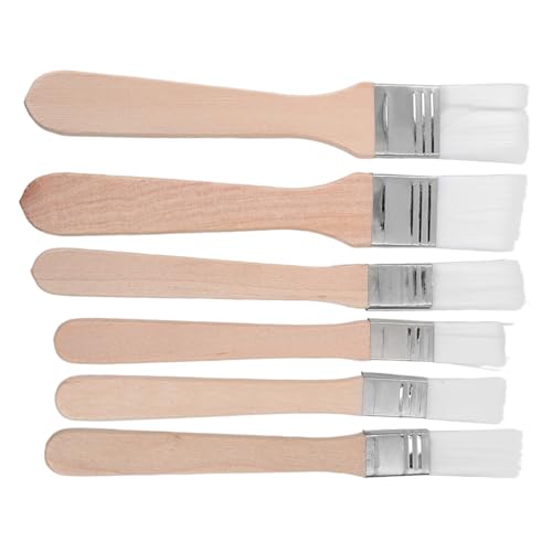 Veemoon 6 Pièces Pinceau De Retouche Nylon Épais pour Puce De Peinture Et Retouches Adhésives avec Manche en Bois Verni