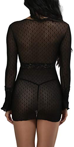 Image of ToBeInStyle Women's Stretch See Through Fishnet Novelty Mini Rave Party Dress