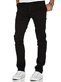  Amaci&Sons Herren Slim Fit Stretch Chino Hose Jeans 7010-09 Schwarz W34/L34
