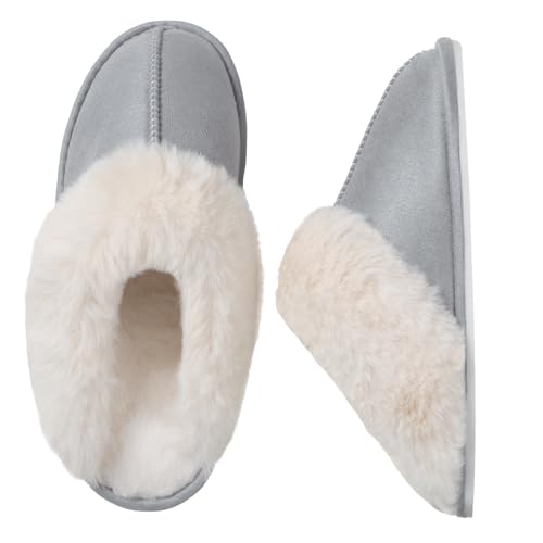 Baobeijidao Womens Slippers Soft Fuzzy House Slippers for Women Memory Foam Fluffy Slip On Non Slip Plush Slippers Winter Warm Slide Indoor Outdoor