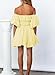 Dokotoo Off Shoulder Sexy Dresses for Women Fashion 2026 Short Lantern Sleeve Ruffle A-Line Yellow Dresses Casual Elastic Waist Mini Dress Medium