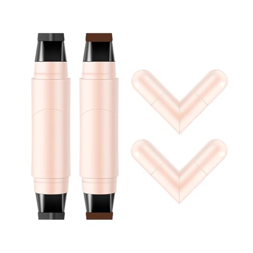 Dulele 2PCS Gel Eyeliner Pencil Set, Foldable Eyeliner Stamp for Perfect Wings, Double-headed Lazy Cat Eye Eyeliners Tool, Waterpoof Black Eye Liner Pencil