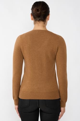Image of JENNIE LIU Women's 100% Pure Cashmere Long Sleeve Pullover V Neck Sweater