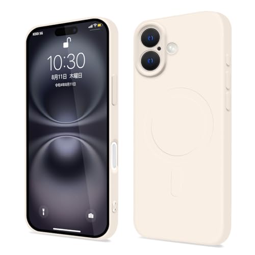 【Majiyana】iPhone 16 ケース MagSafe対応ケース シリコン 耐衝撃 TPU 薄型 アイフォン 16 カバー シリコン 軽量 ストラップホール付き レンズの全面保護 スマホケース 傷つき防止 落下防止 防塵 6.1インチ（ホワイト ）