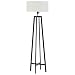 Stone & Beam Deco Black Metal Floor Lamp, 59.5"H, With Bulb, White Shade