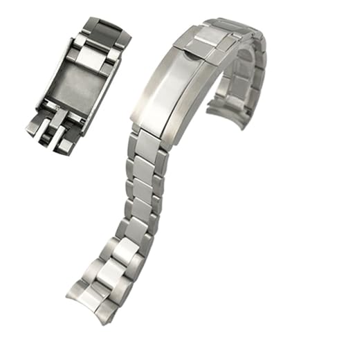 Bracelet de montre 20mm KLVN en acier inoxydable 316L solide argent