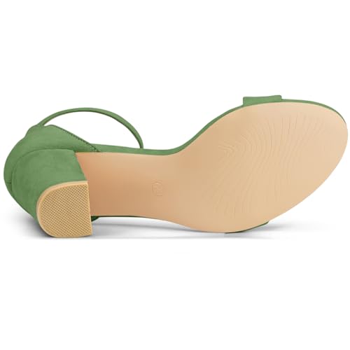 Image of Allegra K Women's Open Toe Chunky High Heel Buckle Ankle Strap Sandals