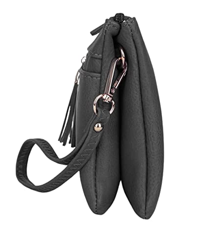 Image of Solene Women's Lightweight Multi Compartment Wristlet Clutch Wallet Crossbody Bag