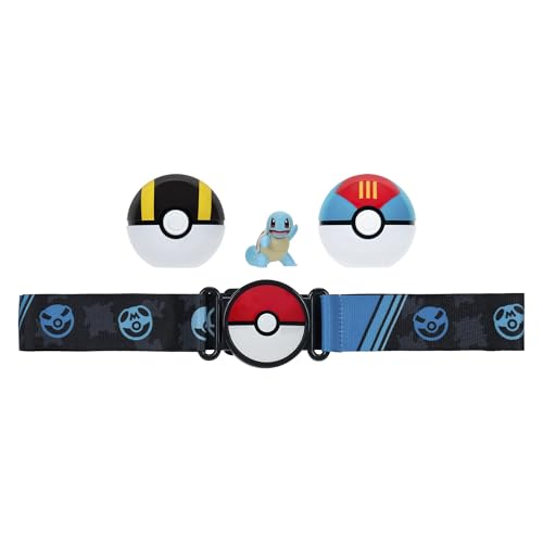 Pokémon Clip 'N' Go Belt Set - Includes Themed Belt and 2-Inch Squirtle Battle Figure with Ultra Ball and Lure Ball Accessories