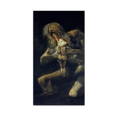 Tableau Saturne dévore son fils par Goya pour créer un salon style galerie d'art moderne