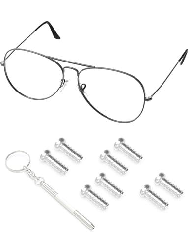 PapaViva Juego de 4 pares de tornillos de repuesto para gafas de sol Ray-Ban RB2447/RB3447/RB3256/RB3509/RB3528/RB3342/RB3393/RB3476/RB3561 - Plata (Phillips planos)