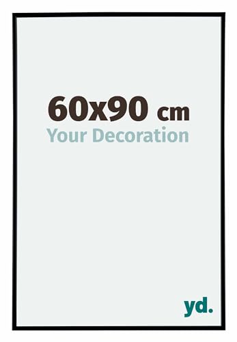 Your Decoration - Cornice 60x90 cm - Nero Opaco - Cornice Decorativa Parete in Plastica con Vetro in acryl - Antiriflesso - 60x90 Cornice - Evry