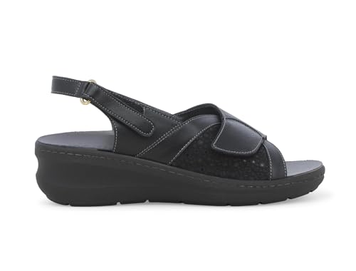 Sandale anatomique similicuir noir k95208q fini les douleurs aux pieds en ete