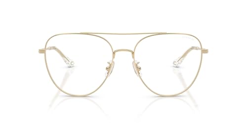 COACH HC7182 Sunglasses, Shiny Light Gold/Clear Blue Light, 56 mm - image 1
