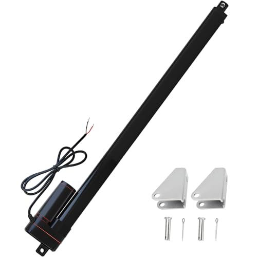 JQDML 12V 20inch 500mm Stroke Linear Actuator Heavy Duty 330LBS/1500N IP65 Waterproof Electric Actuator 10mm/s with Mounting Brackets,for Window Opener,Solar Trackers,Home Automation
