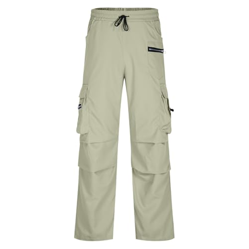 Men's Athletic Cargo Pants Casual Baggy Outdoor Hiking Trousers Elastic Waist Straight Legs Sweatpants with Pockets4