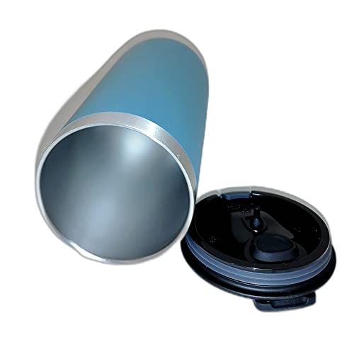 Tupperware Thermobecher Xploris to Go 470 ml Hot & Go Thermo Boy Thermal Isolierbecher Becher Kaffe Tee mitnehmen Edelstahl blau grau