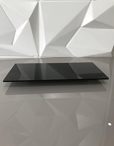 Bandeja De Vidro Decorativa Lavabo Banheiro Sala 20x10cm (PRETA)