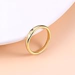 FIASASO Gold Filled Initial Rings for Women 14K Gold Signet Rings Dainty Gold Ring Tarnish Free Simple Gold Vermeil Ring Non Tarnish Stackable Knuckle Rings Gold Filled Jewelry Waterproof Size 6 7 8 9 10 - Image 3