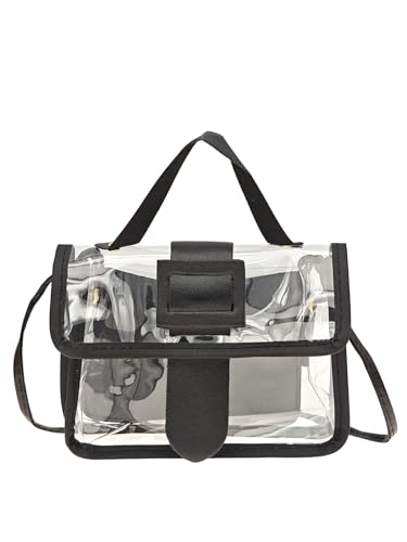 Women's Transparent PVC Shoulder Handbag Chain Crossbody Bags Clutch Purses Casual Bag