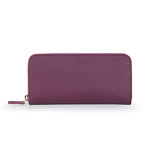Leather Zippered Clutch with Phone Compatible Slots3