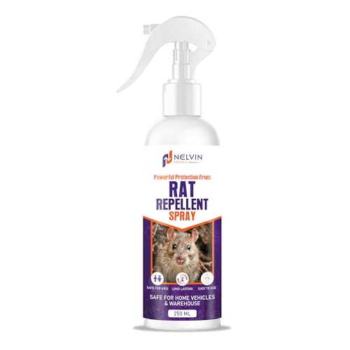 NELVIN EXPORTS Rat Repellent Spray for Cars, No Entry Rat Repellent Car Spray for Cars Highly Effective Easy to Use, Odour Free Rodent Repellent Spry for Cars, Bike, Home, Office (250 ml)